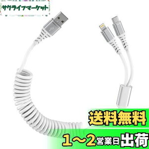 Bioonis 2in1[dP[u RCUSB lightningP[u+type-cP[u0.4m1.2M܂ŎRLk 1{2҃J[ CgjO iPhone16pԃP[u ACtH15[dP[u }`Andriod ^CvCR[h