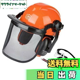 【送料無料】GUARDLEAD 林業 ヘルメット 草刈り・伐採用 安全ヘルメットセット イヤーマフ・メッシュシールド・防曇保護メガネ・あご紐付き チェーンソー用 防具