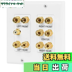 【送料無料】Fosmon ホームシアタースピーカー壁プレートコンセント オーディオ分配コンセントパネル銅 バナナプラグバインディングポスト スピーカーサウンドオーディオコネクタ挿入ジャ