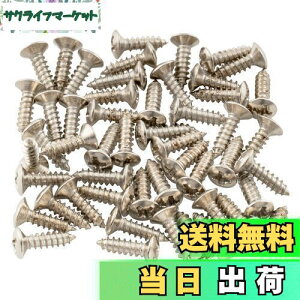 【送料無料】Musiclily ピックガード用ビス フェンダータイプ エレキギター用ネジ 3x12mm、クローム(50本セット)