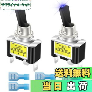 yzKiligen bJ[CgtgOXCb` 2 12V 30A ϋv [VOJ[   SPST I/It gOXCb` LED C~l[V 12mm TCY (u[)