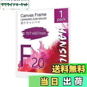 HANSILK キャンバス 張りキャンバス キャンバスボード F20 707mmx607mm 【1枚】油絵 画材 画布 油絵の具 ギャラリー用 油彩・アクリル兼用 化繊綿製 オイル漏れ防止 厚手 中目 子供 初心者 野外 学