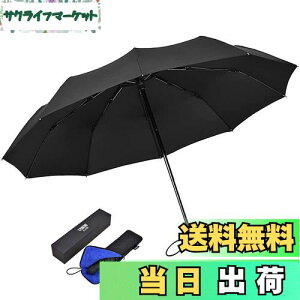【送料無料】TAIKUU おりたたみ傘 メンズ 大きいサイズ 軽量 12本骨 折りたたみ傘 大きい 丈夫 折り畳み傘 頑丈 耐風 強風に強い 折畳傘 メンズ 手動 超撥水 傘ケース付き(ブラック)