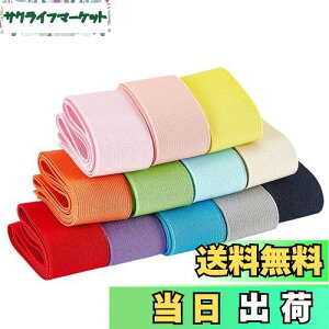 【送料無料】BENECREAT 全長12m幅40mm 平ゴム 織りゴム カラフル 12色 弾性バンド 手芸裁縫 裁縫材料 交換バンド 裁縫用 手芸 交換 手作り素材