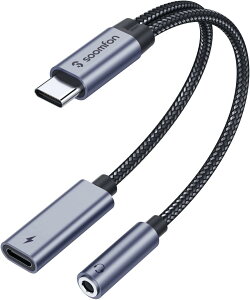 yz^Cvc CzWbNϊ - SOOMFON 2-IN-1 USB C CzWbN 60W PD}[d Type-C Cz 3.5mm I[fBIA_v^ y/ʘb ʒ߉\ MacBook iPad Pro Google Pixel Xperia Aq