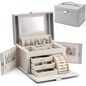 �y���������zVlando �W���G���[�{�b�N�X ���[ �A�N�Z�T���[�P�[�X ��e�ʂ̕�Δ���̓��X�C�[�c�ȃv���[���g �~���[ ���t�� �s�A�X �l�b�N���X �w�� �����O �A�N�Z�T���[ �w�֒u�� �W���G��