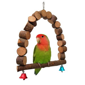 【送料無料】TARATI 小鳥 止まり木 鈴鳥スタンドインコ オウム 遊園地 ブランコ 鳥おもちゃ 木製 鳥かご ケージ用吊り下げ ストレス解消 知育玩具 安全性 ボール 玩具 小鳥 寝床 ベッド