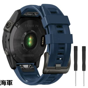 �y���������zAnkersaila 26mm �o���h Compatible with Garmin Fenix 7X, Fenix 5X/5X Plus, Fenix 6X/6X Pro, Fenix 3/3 HR,�\�t�g�V���R���o���h �N�C�b�N�����[�X�� ���� �x���h (��)