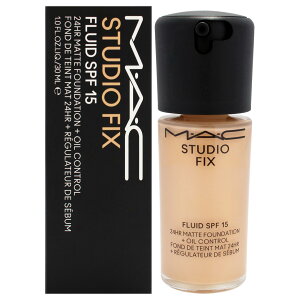 �y���������zMAC Studio Fix Fluid SPF 15 24Hr Matte Foundation Plus Oil Control - NC25 Light Beige With Golden Peach Undertone for Women 1 oz Foundation �T�C�Y�F30 g (Pack of 1)