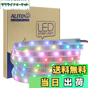 �y���������zALITOVE LED�e�[�v���C�g �C���~�l�[�V���� LED���C�g WS2812B �A�h���X�\ 5050 RGB SMD 5 m 150�s�N�Z�����F �h��IP67�z���C�gPCB DC5V