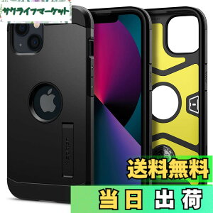 �y���������zSpigen iPhone13Mini�P�[�X �ϏՌ� �ŋ� �ČRMIL�K�i�擾 3�w�\�� �L�b�N�X�^���h �t�� �J�����ی� ���h�~ �Ռ��z�� ���C�����X�[�d �^�t�E�A�[�}�[ ACS03331 (�u���b�N)