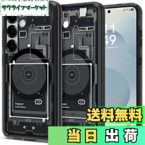 �y���������zSpigen Galaxy S25 �P�[�X Magfit�Ή� �N���A �X�g���b�v�z�[�� �ČRMIL�K�i �E���g���E�n�C�u���b�h�E�}�O�t�B�b�g ACS09003 (�[���E�����E�u���b�N)