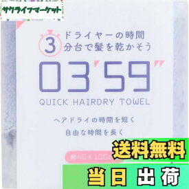 【送料無料】本多タオル 03'59'' クイックヘアドライ タオル マイクロファイバー 速乾 吸水力 色：ブルー、サイズ：ワンサイズ