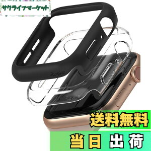 �y���������zJP - Ringke Apple Watch Series 6 / 5 / 4 / SE 40, 44mm Slim �F�FClear & Matte Black (2P)�A�T�C�Y�F[6 / 5 / 4 / SE 44mm]