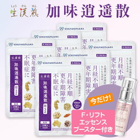 【第2類医薬品】生漢煎 加味逍遙散錠SZ 6袋セット（F・リフトエッセンスブースターCC付） 1袋150錠（15日分×6袋）漢方 更年期障害 月経不順 不眠症 月経前症候群 PMS 女性のお悩み イライラしがち 肩こり 月経困難 血の道症 不眠症 生理不順 肌荒れ 3か月分 ゆらぎ肌ケア