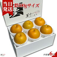 [送料無料][最強配送][あす楽] 美味いとこどり 梨 約500g×6個 品種 お任せ 野菜ソムリエが旬な時期に合…