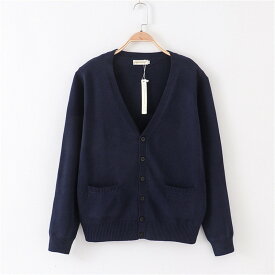 カーディガン スクールカーディガン スクール Vネック オフィス 制服 カーディガン レディース 春 高校生 学生服 ニット コットン 100％ ユニフォーム コスチューム 男女兼用 制服 学生服 女の子 スーツ 卒業式 女子高生制服 JK制服 コスプレ 衣装 送料無料