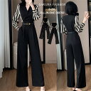 パンツドレス パンツスーツ オールインワン パンツ フォーマルドレス 大きいサイズ お呼ばれ 体型カバー パーティードレス 結婚式 長袖 ストライプ 上品 30代 20代 40代 春 秋 冬 かわいい 服装