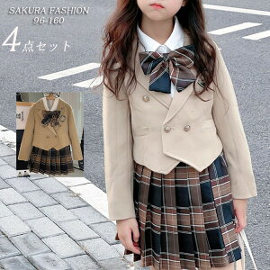 ���Ǝ� �X�[�c ���̎q ���w�Z���q ���w�� 4�_�Z�b�g(�W���P�b�g �`�F�b�N�X�J�[�g Y�V���c ���{�� ) �q���� ���� ���w�Z���Ǝ��X�[�c �q���X�[�c �t�H�[�}���X�[�c 90-160cm ��������