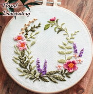 刺繍キット 可愛いリース 花 日本語説明書付き フランス刺しゅう 基本ステッチ フランス 刺繍 キット 初…