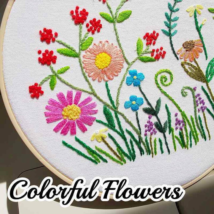 楽天市場】刺繍キット 花 Colorful Flowers 可愛い カラフル 春の庭 