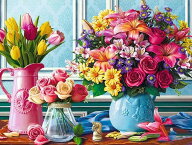 ダイヤモンドアート キット 花 春 豪華 花瓶 50×40 四角ビーズ 大型 大作 ダイヤモンドペインティング …