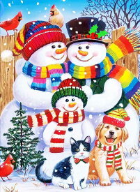ダイヤモンドアート キット クリスマス 雪だるま 犬 猫 かわいい ダイヤモンドペインティング ビーズ刺繍キット ダイアモンドアート セット 手芸 趣味 ハンドメイド プレゼント インテリア 送料無料