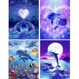 ダイヤモンドアート キット 四角ビーズ イルカ 海 初心者 ABビーズ オーロラビーズ ダイアモンドアート ダイヤモンドペインティング 刺繍キット インテリア 趣味 ハンドメイド 手芸 送料無料