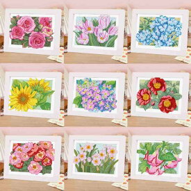 ダイヤモンドアート フレーム付き 初心者 季節の花 全9種 ダイアモンドアート 初級 額 おうち時間 大人も子供も ダイヤモンドペインティング ビーズ刺繍キット セット ハンドメイド 趣味 手芸キット 送料無料