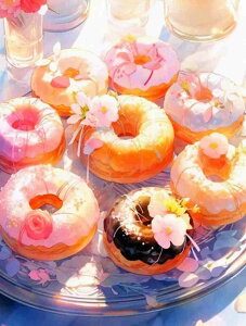 ダイヤモンドアート キット 四角ビーズ ドーナツ 美味しいスイーツ ダイアモンドアート ABビーズ スクエア ダイヤモンドペインティング ビーズ 刺繍キット セット オーロラビーズ 可愛い 送