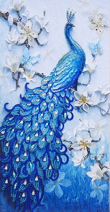 楽天市場】ダイヤモンドアート セット ラメビーズ 孔雀 花 30×50cm 
