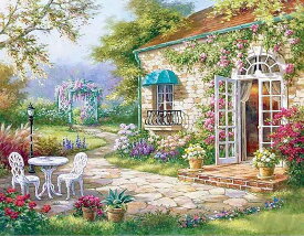 ダイヤモンドアート 大型 イングリッシュガーデン 花 50×40cm 上級者 中級者 オーロラビーズ ダイヤモンドペインティング キット 四角ビーズ 丸ビーズ ABビーズ ビーズ刺繍キット セット ハンドメイド ダイアモンドアート 工作 手芸 送料無料