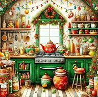 ダイヤモンドアート キット 四角ビーズ 40×40 Country Christmas クリスマス キッチン 上級者 中級者 AB…