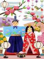 ダイヤモンドアート キット 立ち雛 3月 ひな祭り お雛様 夫婦雛 四角ビーズ 丸ビーズ スクエア ABビーズ …