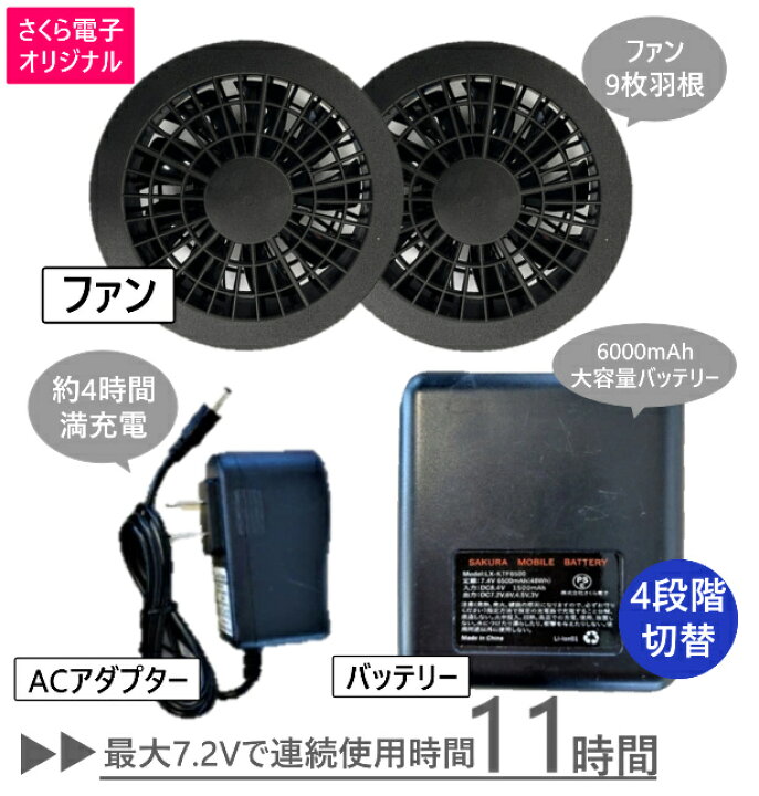 未使用 空調服 ジーベック 空調風神服セット ベスト XLサイズ ネイビー 