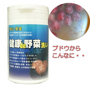 健康 de 野菜洗い ホタテ貝殻 100% 超 微粉末 粉末 除菌 能力 強アルカリ水 残留農薬 防腐剤 ワックス 除去 野菜 果物 肉 魚 さくらさく