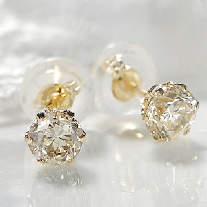 楽天市場】K18YG 一粒ダイヤモンド スタッド ピアス【0.5ct】【送料  