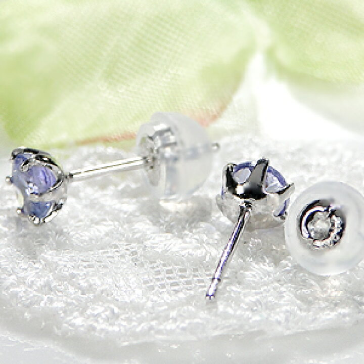 楽天市場】Pt900 プラチナ 一粒 タンザナイト スタッド ピアス【0.5ct 