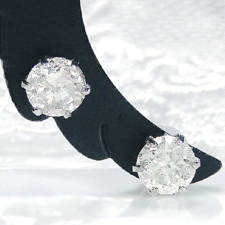 楽天市場】Pt900 一粒ダイヤモンド スタッド ピアス【1.00ct】【送料 