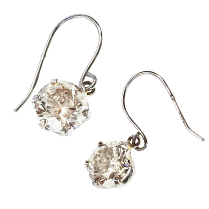 楽天市場】【鑑別書付】Pt900 プラチナ 一粒ダイヤモンド フックピアス  