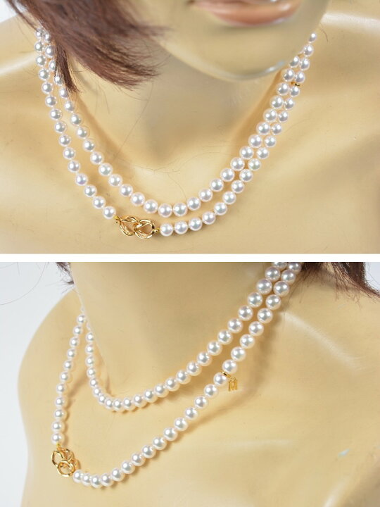 楽天市場】ミキモト K18 ロング パールネックレス インフィニティ 