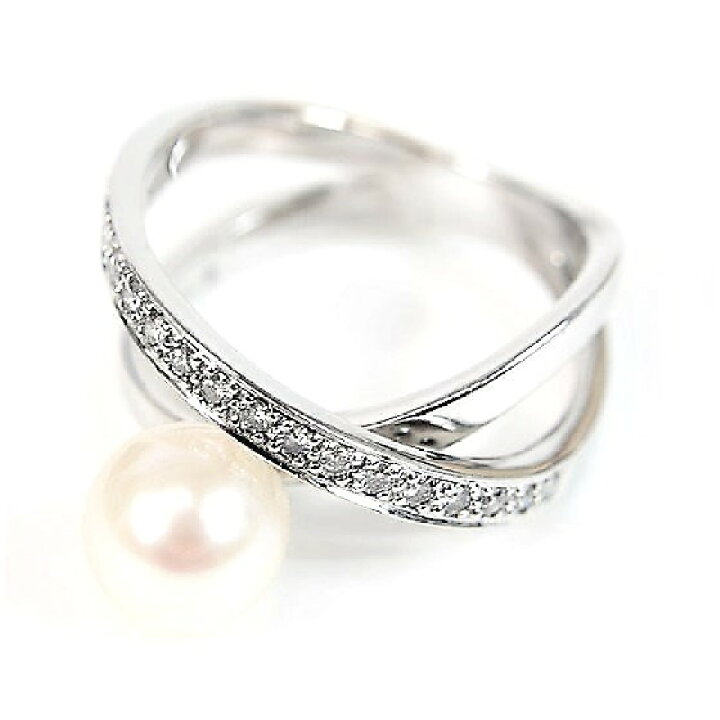 楽天市場】【美品】ミキモト MIKIMOTO K18WG パール ダイヤ リング 