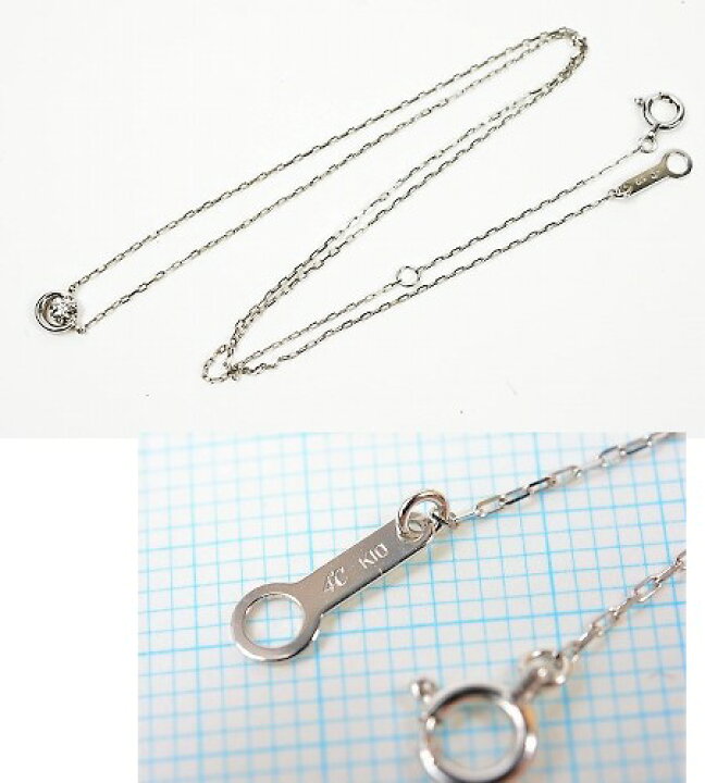 楽天市場】4℃ ヨンドシー K10 WG ダイヤ ネックレス【美品】【送料無料 