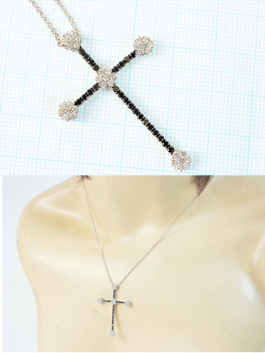 楽天市場】【美品】ポンテヴェキオ K18 ダイヤ ネックレス クロス 