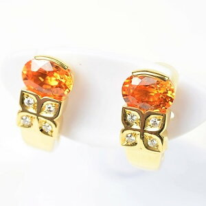 タサキ 田崎真珠 K18 ダイヤ トパーズ イヤリング【超美品】