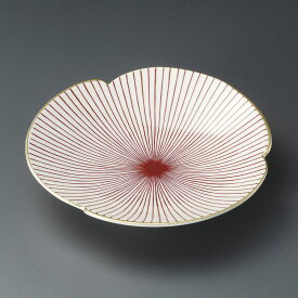 赤千本十草 20cm 三ツ割皿 20x4cm 日本製の逸品