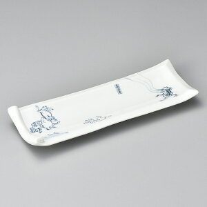 鳥獣戯画 絵巻 長角皿 25.5x9.2x2.8cm 日本製 前菜皿
