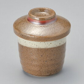 茶釉渕白帯 ミニ 蒸し碗 6.8x6.5cm 約150cc 日本製 業務用 茶碗蒸し容器 蒸茶碗 蒸し碗