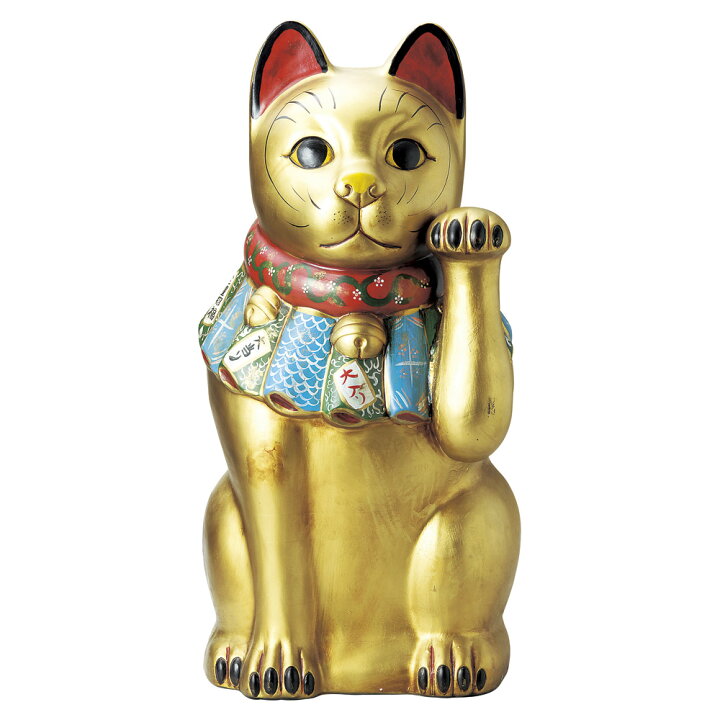 楽天市場】古色金彩 招き猫 80cm 左手 金運 超特大ねこ高さ80cm 日本製 