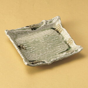 22cm ビードロ釉 四角皿日本製 22x21x4.2cm オードブル てんぷら 刺身 揚げ物 お惣菜の盛り合わせ 盛り付けを演出する重厚な角皿